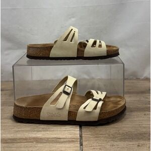 Birkis by Birkenstock Adjustable Strap Slide Sandals Women's Size 39 Beige